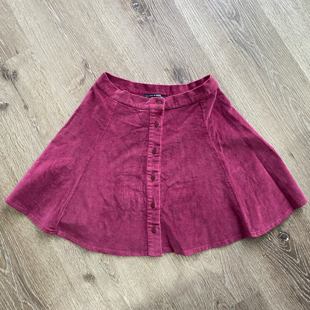 Brandy Melville maroon corduroy circle skirt